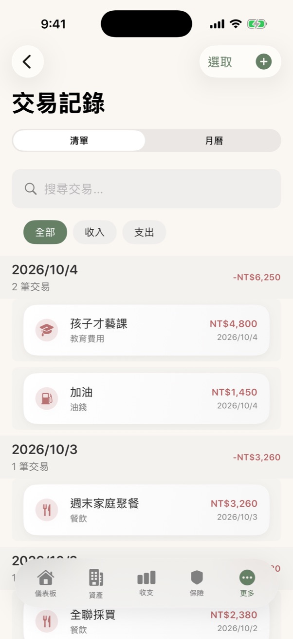 交易記錄清單