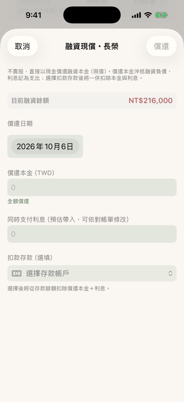 融資現償